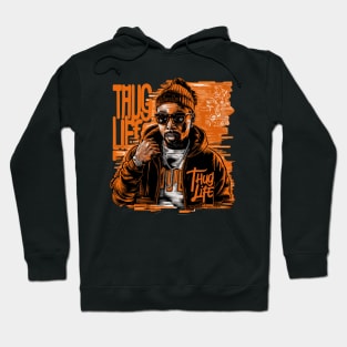 Bold Thug Life Design Featuring Black Man Hoodie